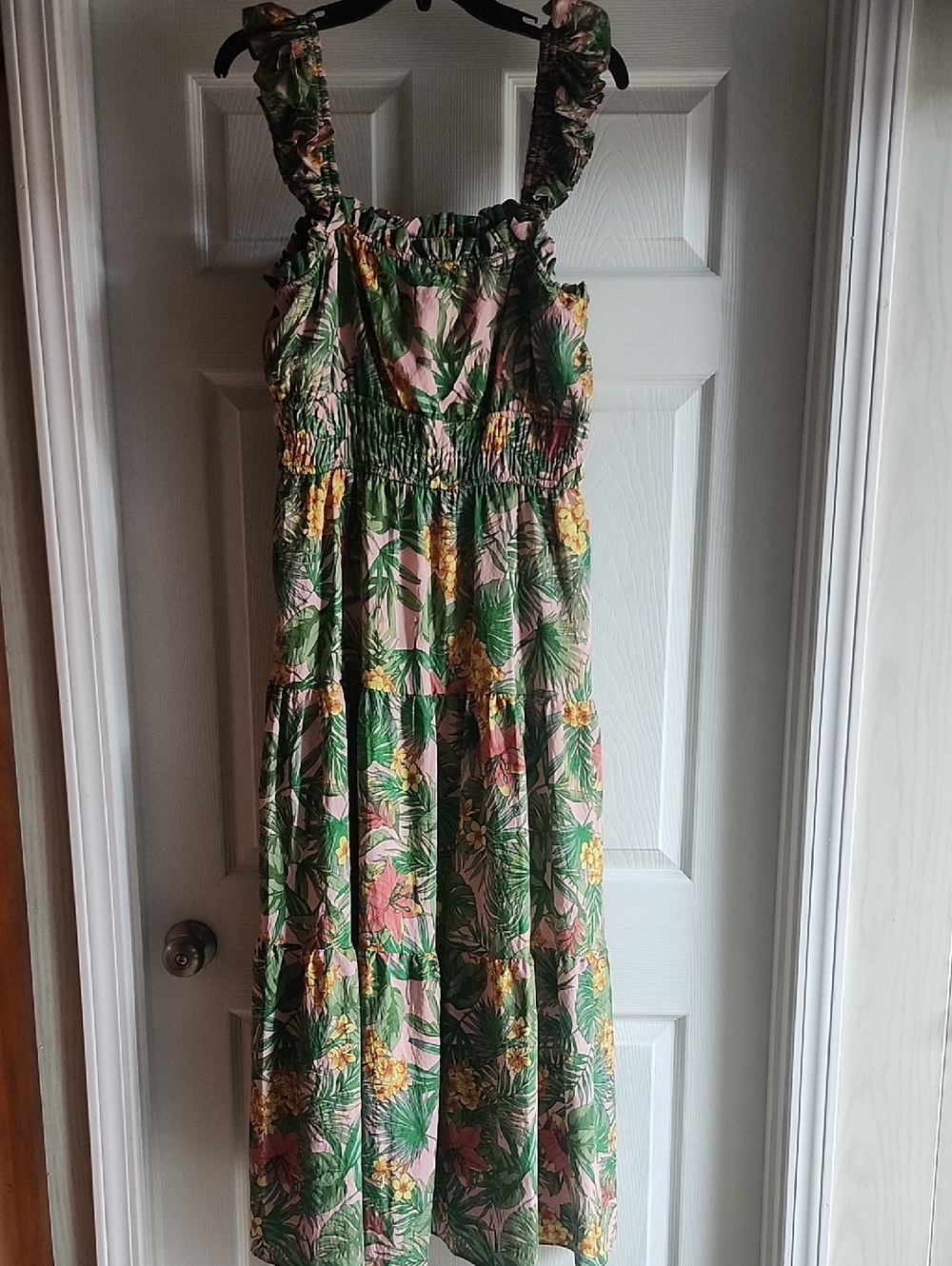 Maison Tara Pink & Green Floral Sundress